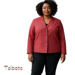 Talbots Pink Wool Jacket Size 16